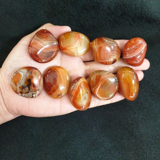 หินไฟร์อาเกต (Fire Agate)หินอาเกต โมรา หินก้อนอาเกตสีส้มก้อนละ200