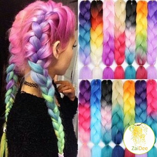 ผมเปีย ไหมถักผม สีทูโทน แอฟริกันเดรดล็อกส์ เปียไฟเบอร์เคมี  wig braids