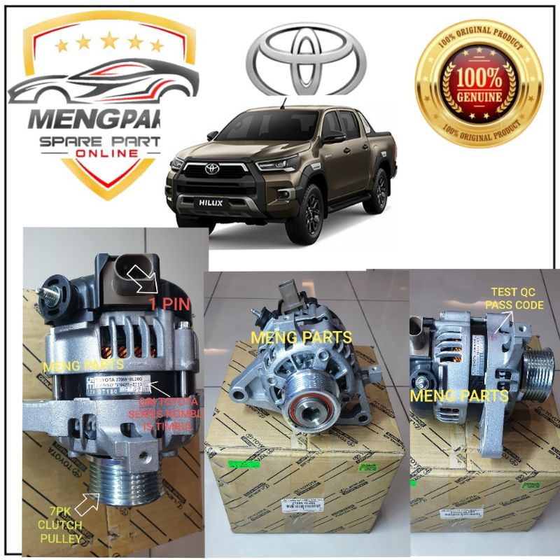 TOYOTA HILUX REVO,ROCCO GUN125,GUN126 2.4,2.8 1GD/2GD 2015Y ALTERNATOR ASSY 27060-0L260 27060-0L280 
