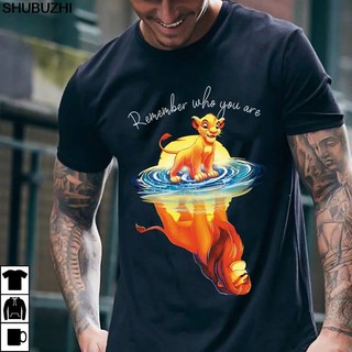 The Lion King จำได้ว่าคุณคือใครเสื้อยืดกองทัพเรือผ้าฝ้ายผู้ชายการ์ตูนเสื้อยืดผู้ชาย