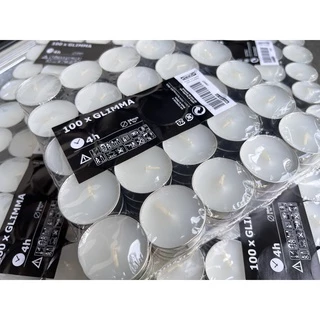 🔥พร้อมส่ง🔥 เทียน IKEA อิเกีย ทีไลท์ GLIMMA เทียนอิเกีย 50 กับ 100 ชิ้น เทียนถ้วย เทียนประดับ ไร้กลิ่น จุดนาน 4ชม.