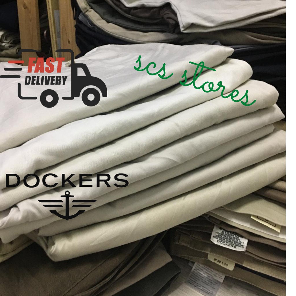 กางเกงผ้าฝ้าย DOCKERS USED WARNA CREAM