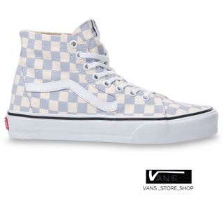 VANS SK8HI TAPERED CHECKERBOARD ZEN BLUE TRUE WHITE SNEAKERS สินค้ามีประกันแท้