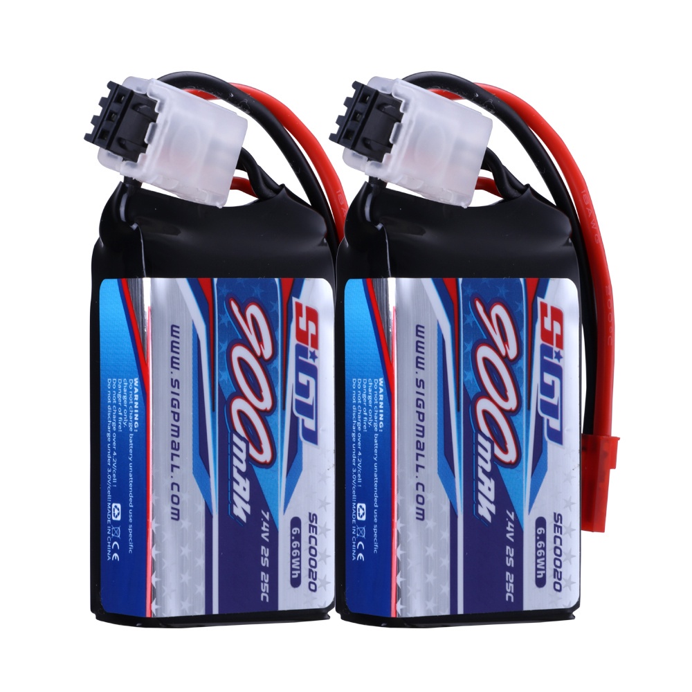 Sigp 7 4v 2s lipo battery 900mah 25c soft pack with jst plug for rc
