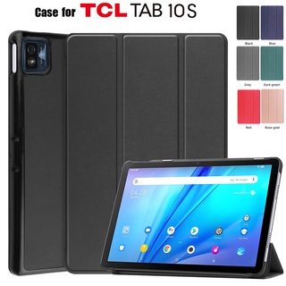 เคสหนัง Pu แบบพับได้ สําหรับ TCL Tab 10s 9080G (2021) TCL 10 9081X 10.1 นิ้ว Tcl 10s Tab