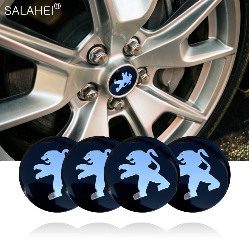 4PCS 56 มม.โลหะรถล้อ Hub Cap Badge สติกเกอร์สําหรับ Peugeot 206 207 306 307 408 Auto ล้อฝาครอบ Decal ตกแต่ง Accessorie