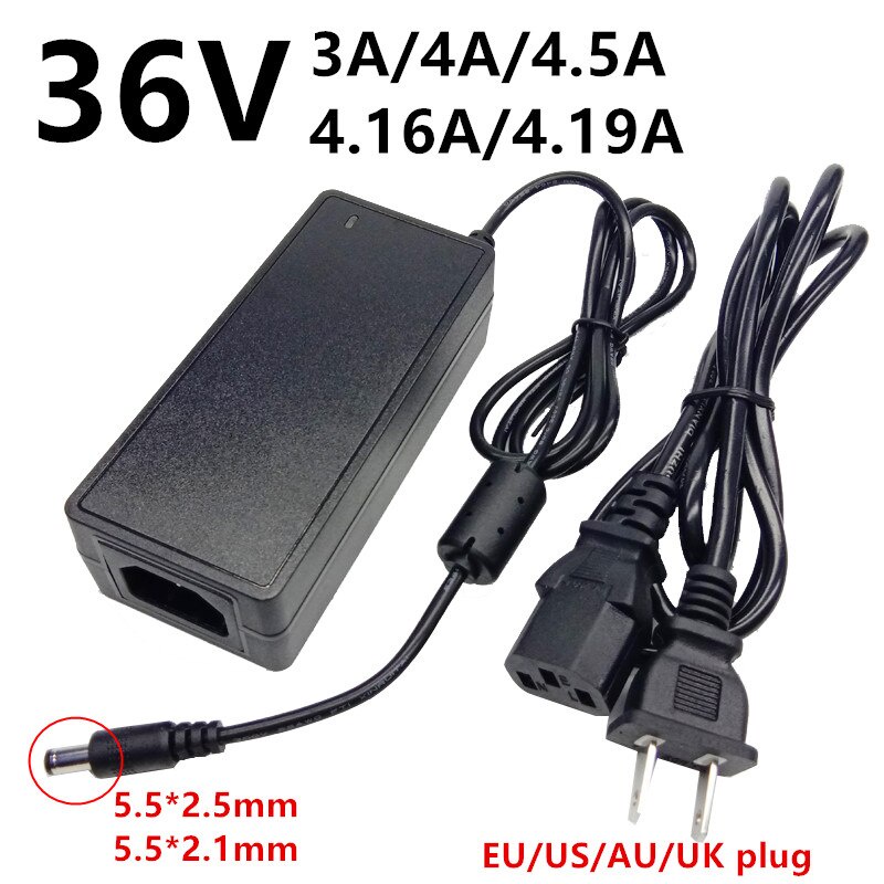 Universal ac dc 36V แหล่งจ่ายไฟ 36 V 3A 4A 4.16A 4.19A 4.5A 36 โวลต์ ac/dc modador adaptor switching 5.5mmx2.