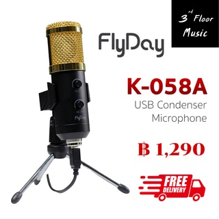 FlyDay K058A ไมโครโฟนไมโครพอดคาสต์ ,ไมโครโฟนคอนเดนเซอร์ USB บันทึกการสตรีมสำหรับพีซีและแล็ปท็อป 3rd Floor Music