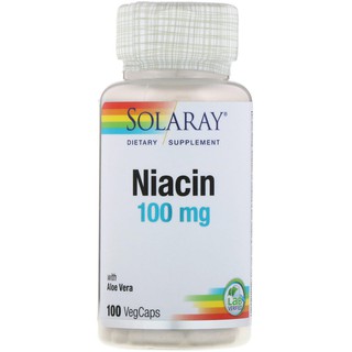 ส่งฟรี Solaray, Niacin, 100 mg, 100 VegCaps