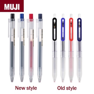 Muji ปากกาลูกลื่น 0.5 มม. สีดํา แดง น้ําเงิน