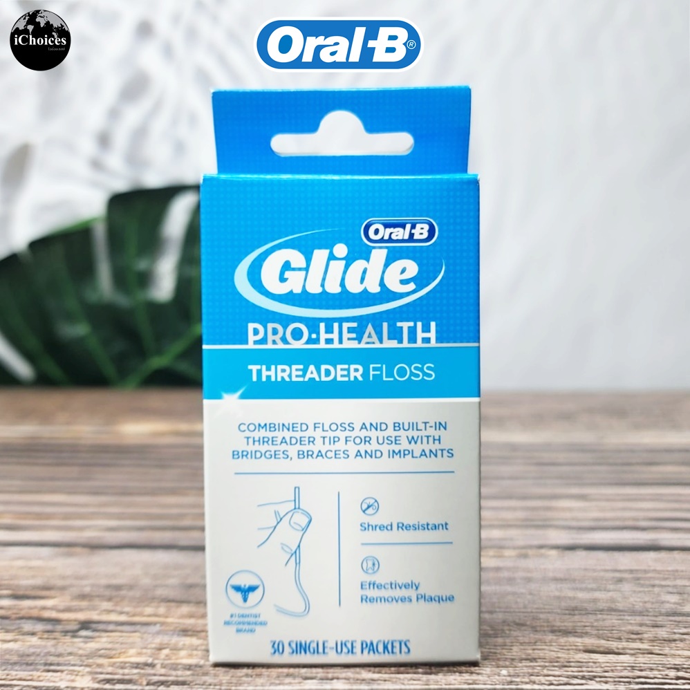[Oral-B] Pro-Health Threader Floss 30 Single-Use Packets ไหมขัดฟัน ออรัลบี ไกลด์ พร้อมปลายเกลียว