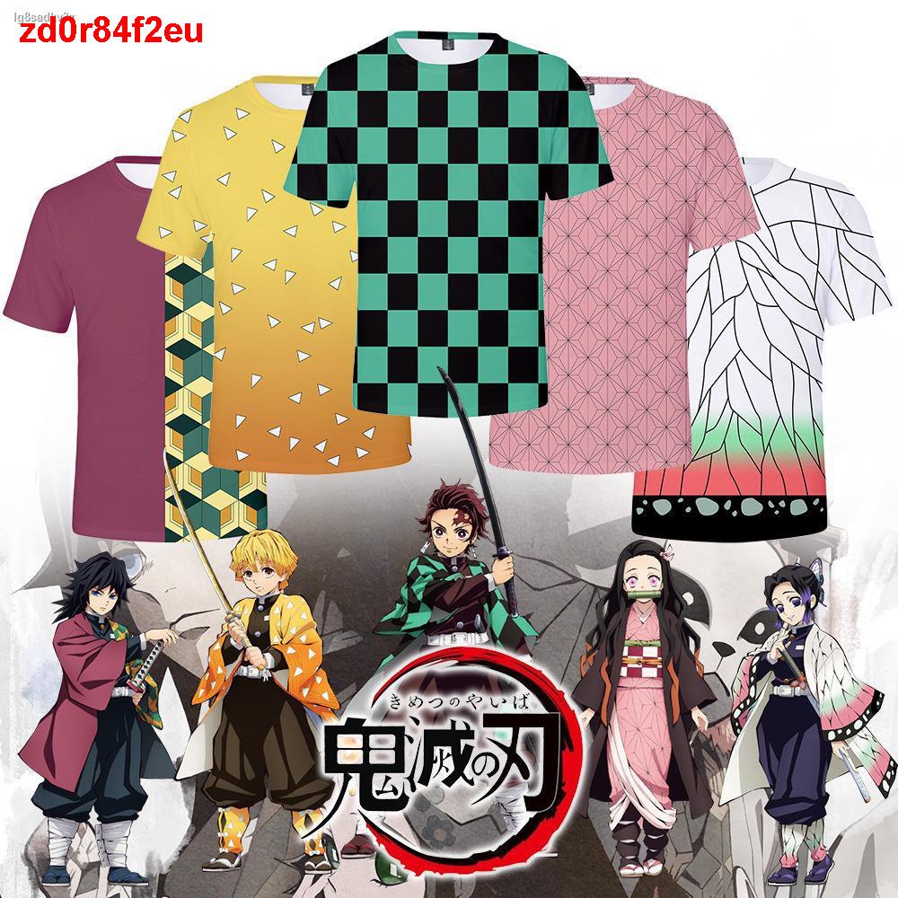 ❤️Ship from Thailand℡▥ชุดคอสเพลย์ Anime เสื้อดาบพิฆาตอสูร ชุดชิโนบุ Demon Slayer Kimetsu No Yaiba Kids Print T-shirt Cos