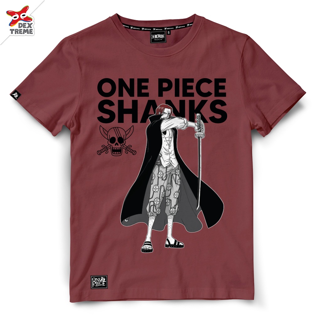 Dextreme เสื้อวันพีซ (DOP-1576) One Piece ลาย แชงค์ส Shanks มี สีแดง และ สีดำ