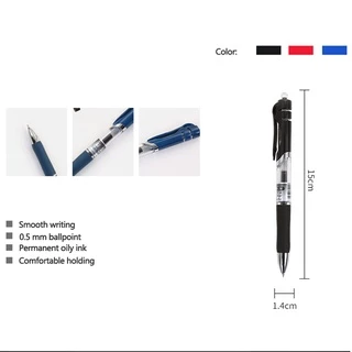 ปากกาหมึกเจล สีดํา แดง น้ําเงิน ขนาด 0.5 มม. 1 ชิ้น