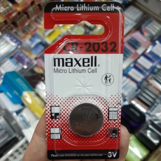 (แพคเดี่ยว) ถ่านกระดุม Maxell  CR2032 Lithium 3V จำนวน 1ก้อน ของใหม่ ของแท้