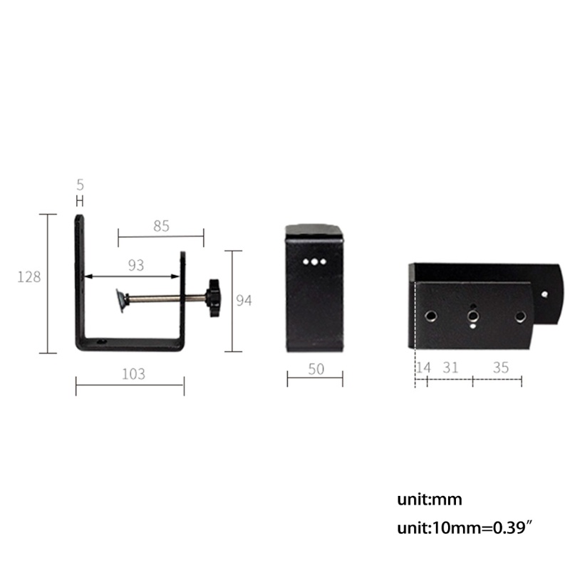 btsg C Shape Table Mount Clamp for Fittings Metal Desk Clip Hose Microphone Stand