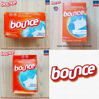 Bounce® Fresh Linen Fabric Softener Dryer Sheets แผ่นอบผ้า ลดรอยยับ กลิ่นหอมสดชื่น