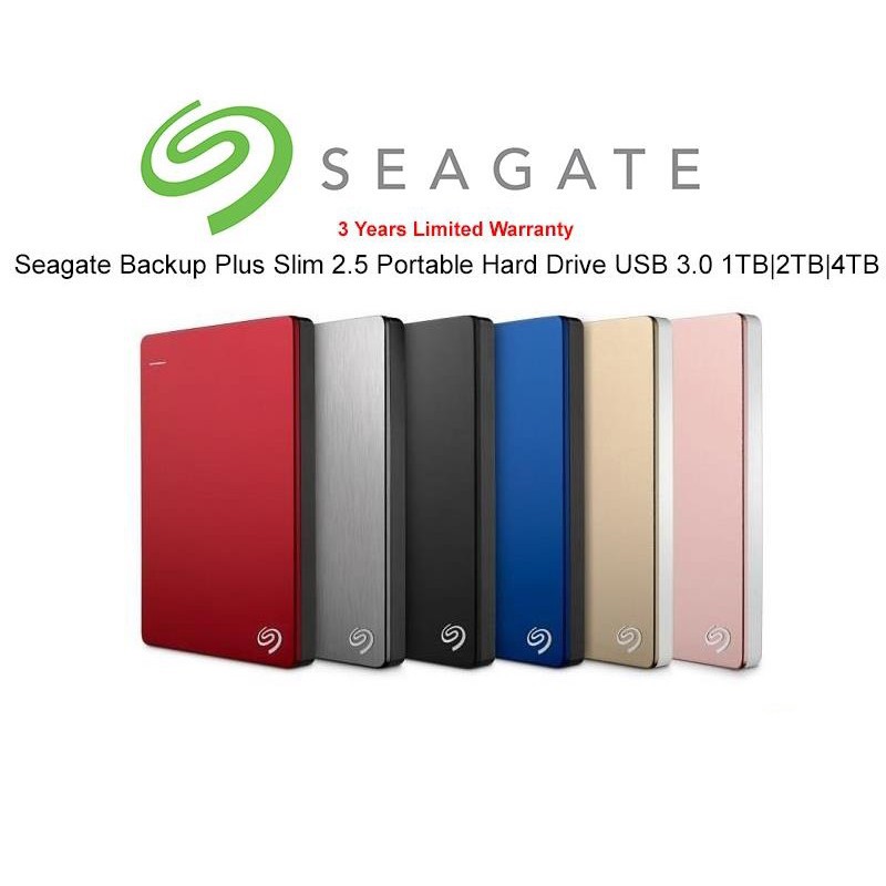 [New 2019] Seagate 1TB 2TB ฮาร์ดดิสก์ไดรฟ์ภายนอกแบบอลูมิเนียมขนาดพกพา