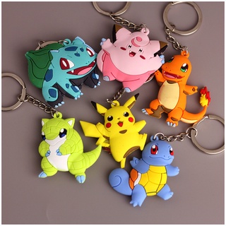 &lt; Available &gt; พวงกุญแจ PVC รูปโปเกม่อน Squirtle Vulpix Eevee Pikachu สําหรับตกแต่ง 1 ชิ้น