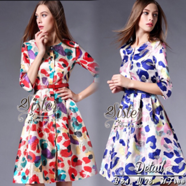 2Sister Made, 2Colors Vintage Madame Set with Golden GImmic Flower