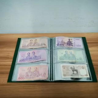 สมุดเก็บธนบัตรใส่ได้ 60ใบ ใส่หน้า-หลังได้ถึง 120 ใบ คุ้มสุดๆ สมุดสะสมแบงค์ สมุดใส่เงิน สีเขียว