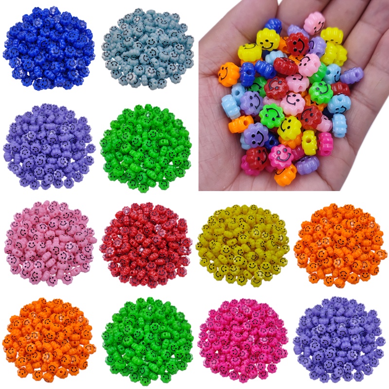 ลูกปัด ลายดอกทานตะวัน หน้ายิ้ม 10 มม. สีบรอนซ์ สําหรับทําเครื่องประดับ งานฝีมือ DIY 20 ชิ้น