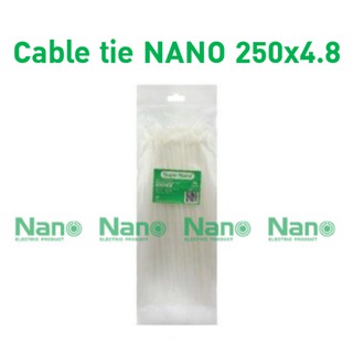 Cable tie NANO 10" 250x4.8 (5,000 ชิ้น/กล่อง, 100 ชิ้น/ถุง) SN-250-4