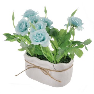 Artificial tree ARTIFICIAL ROSE IN OVAL POT HOME LIVING 20CM LIGHT BLUE Garden accessories Garden decoration accessories