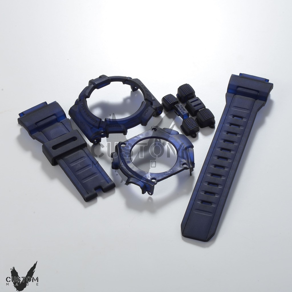 (Vcustom) G-9300 MUDMAN MATTE " DARK BLUE " BAND AND BEZEL WATCH STRAPS