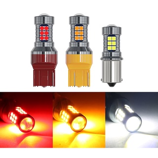 ไฟเบรก ไฟเลี้ยว ขั้ว T20 7440 / 1156 ไฟรถยนต์ LED 27SMD 3030 สีขาว-สีเหลืองอำพัน (ราคา 1หลอด)