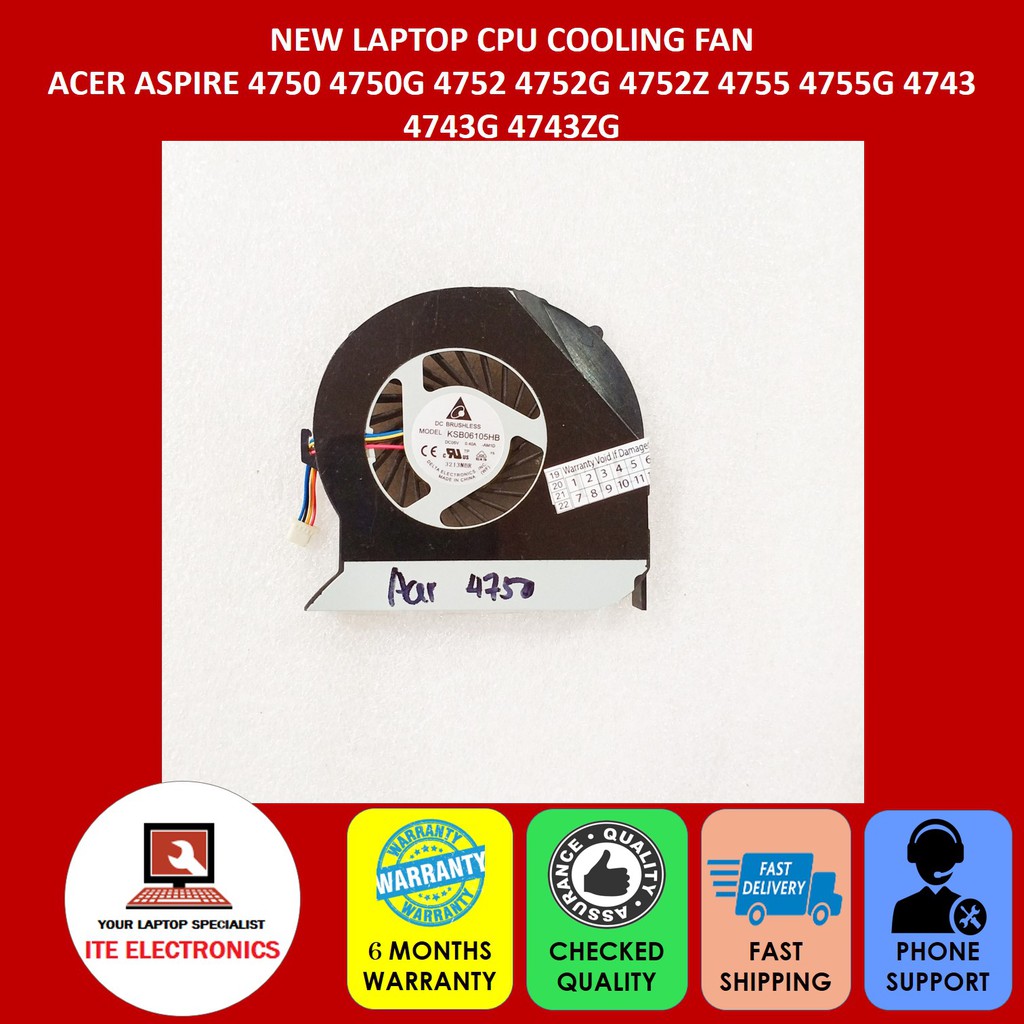 ใหม่ ACER ASPIRE 4750G 4752G 4752G 4752Z 4755 4743 4743G 4743ZG แล็ปท็อป CPU COOLING FAN