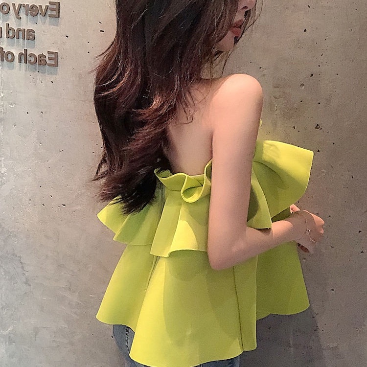N-Yoda เสื้อสายเดี่ยวแขนกุด เปิดไหล่ สุดเซ็กซี่ สําหรับผู้หญิง