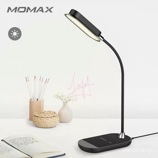 ที่ชาร์จโทรศัพท์มือถือไร้สาย Momax ไฟ LED ป้องกันดวงตาแบบ all-in-one ฐานชาร์จไร้สายโคมไฟข้างเตียงโคมไฟตั้งโต๊ะ 10W