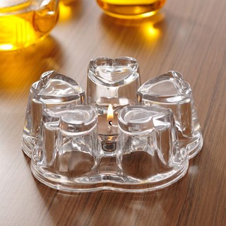 เตาอุ่นชา กาแฟ แบบแก้วใสรูปทรงหัวใจ | Clear Glass Heat-Resistant Heart Teapot Warmer