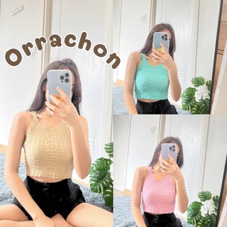 ✨Orrachon✨เสื้อกล้ามครอบผ้าอัดย่น ผ้ายับ สีน่ารักมาก 🍬