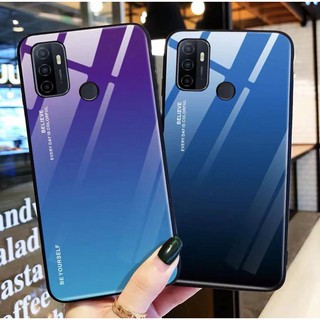 [ส่งจากไทย] Case Realme C17 เรียวมี เคสกระจกสองสี เคสเงาไล่สี ขอบนิ่ม เคสกันกระแทก สีกระจกเทมเปอร์ปลอกแก้วฝาหลังกันชน