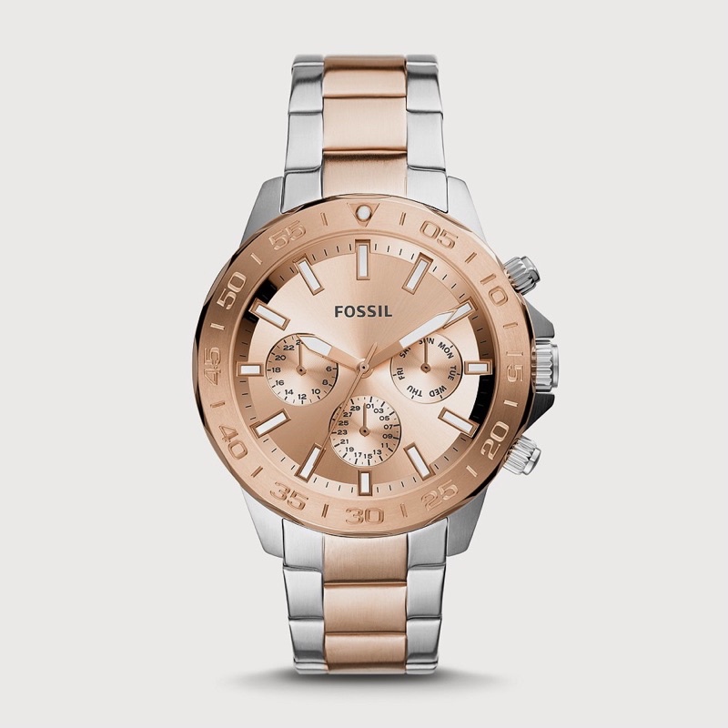 [[พร้อมส่ง📦แท้💯%]] FOSSIL BQ2586 Bannon Multifunction Two-Tone Stainless Steel Watch