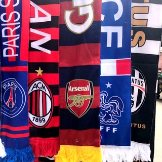 ผ้าพันคอ ผ้ากํามะหยี่ขนนิ่ม ลาย Liverpool Arsenal Barcelona Real Madrid Juventus Milan Bayern Manchester United Club