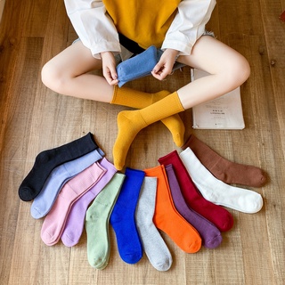 ถุงเท้าสีคอสูง ส่งจากไทย 🇹🇭 ถุงเท้า ถุงเท้าสีเหลือง ถุงเท้าสีน้ำเงิน ถุงเท้าสีแดง ถุงเท้าสี ถุงเท้าข้อกลาง ถุงเท้าสีพื้น ถุงเท้าแฟชั่น