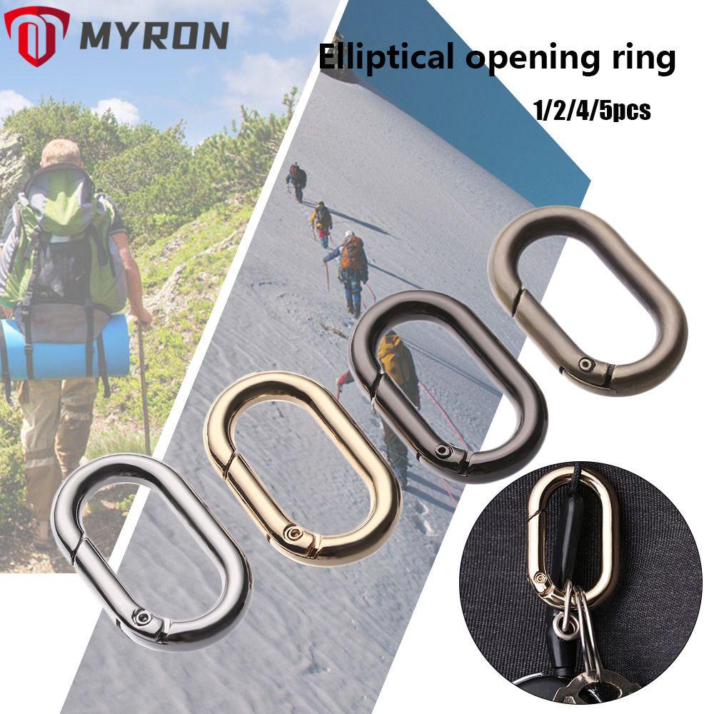 MYRON 1/2/4/5pcs Tools Spring Oval Rings Accessories Outdoor Carabiner Bag Belt Buckles High quality Camping Hiking Snap Bottle Hooks Zinc Alloy Plated Handbags Clips/Multicolor