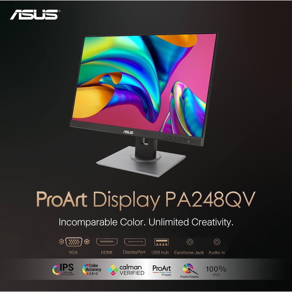 ผ่อน0%] ASUS ProArt Display PA248QV IPS/16:10/WUXGA 1920 x  1200/Rec.709/Color Accuracy ΔE < 2/Calman Verified ราคาที่ดีที่สุด