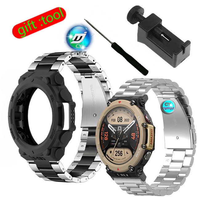 for Amazfit t rex 2 สายรัด สายโลหะ สายรัดข้อมือกีฬา Amazfit t-rex 2 สายรัด สายสำรอง  amazfit t rex 2