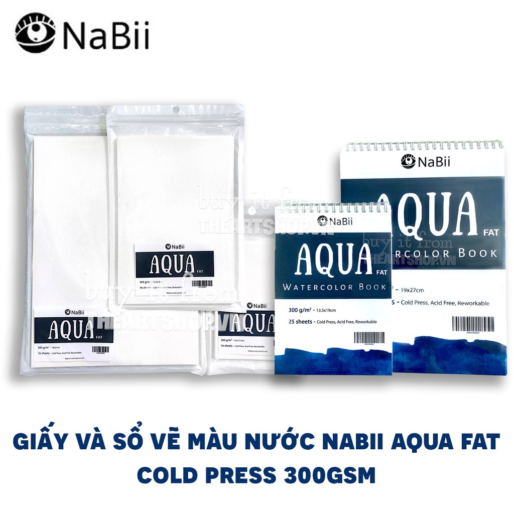 Theartshop NABII AQUA FAT กระดาษวาดภาพสีน ้ ําและสมุดบันทึก ( COLD PRESS 300แกรม )