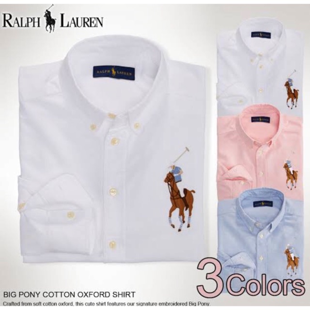 ของแท้ Polo Ralph Lauren Big Pony Cotton Oxford Long-Sleeved Shirt - Boy  Size (2T-4T) | Shopee Thailand