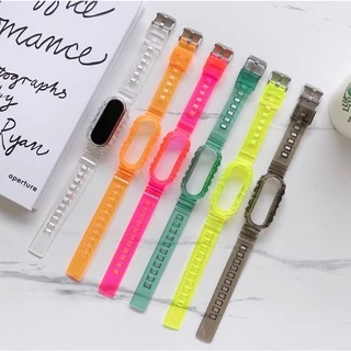 Miband Glacier สายรัดซิลิโคนโปร่งใส Xiaomi Mi Band 7/6/5/4/3 สายรัดข้อมือ TPU นุ่มใส