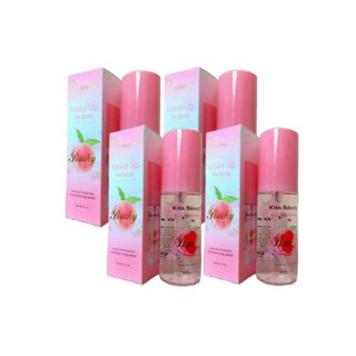 Kiss Beauty Make Up Fix Spray Peach เพิ่มความชุ่มชื่น ผิวอิ่มน้ำ 75ml. ( 4 ขวด )