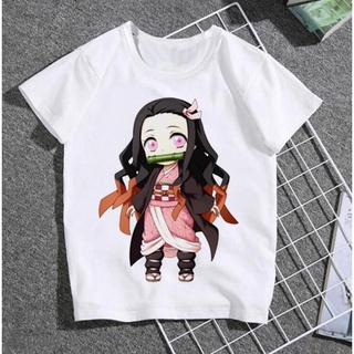 เสื้อยืดแขนสั้น พิมพ์ลายแอนิเมชั่น devil killer nezuko แฟชั่นฤดูร้อน สําหรับเด็ก 2022