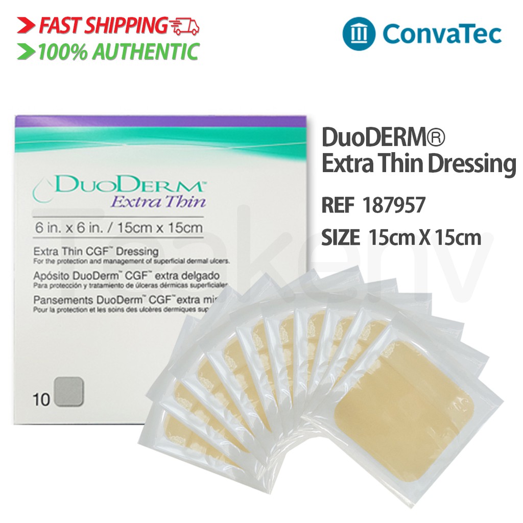 ConvaTec 187957 - DuoDERM Extra Thin Dressing - 6 x 6 Inches, 10 Count (1 Box) Qvcf