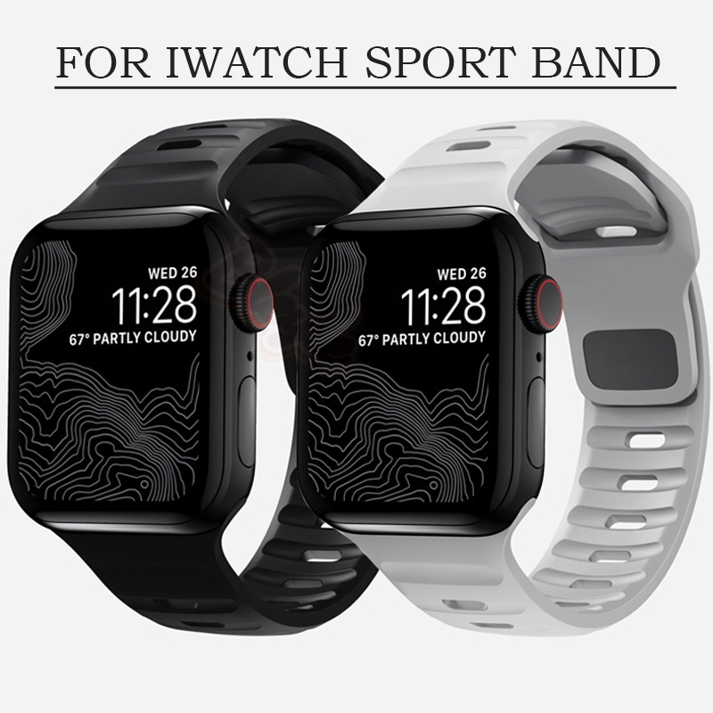 สายนาฬิกาข้อมือซิลิโคนยาง แบบนิ่ม สําหรับ Apple Watch 8 7 Series 49 มม. 45 มม. 41 มม. iwatch 6 5 4 3 2 1 42 มม. 38 มม.