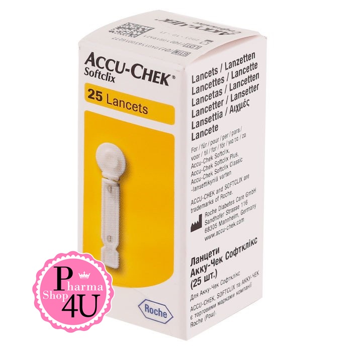เข็มเจาะเลือด Accu-Chek Softclix Lancets 25 ชิ้น (1กล่อง) #974
